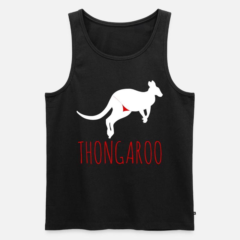 Känguru Thoung Kängurus - Männer Premium Bio Tank Top - Schwarz