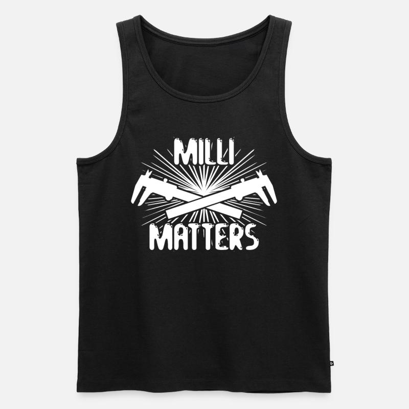 Zerspaner Messchieber Millimeter Dreher - Männer Premium Bio Tank Top - Schwarz