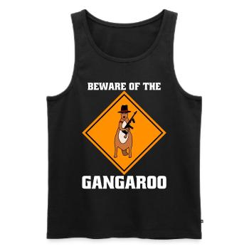 Känguru Warnung bewaffnete Kängurus - Männer Premium Bio Tank Top - Schwarz - Vorne - AI Model Male 178 light (178cm)