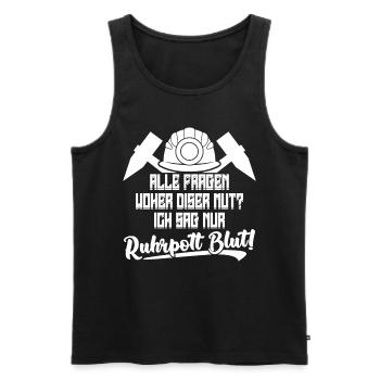 Ruhrgebiet Kohle Bergbau Ruhrpott - Männer Premium Bio Tank Top - Schwarz - Vorne - Michal (187cm)