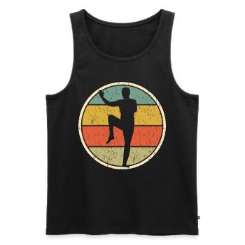 Qigong Qi Gong Retro Chigong - Männer Premium Bio Tank Top - Schwarz - Vorne - AI Model Male 178 light (178cm)