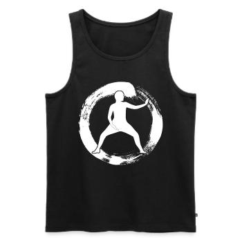 Qigong Qi Gong Karate Chigong - Men's Premium Organic Tank Top - black - Front - AI Model Male 178 light (178cm)
