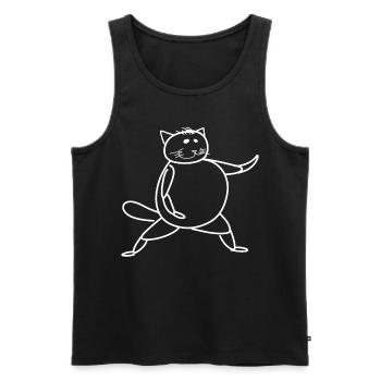 Qigong Qi Gong Katze Chigong - Männer Premium Bio Tank Top - Schwarz - Vorne - AI Model Male 178 light (178cm)