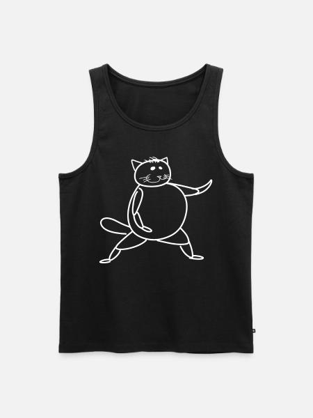 Qigong Qi Gong Cat Chigong - Men's Premium Organic Tank Top - black
