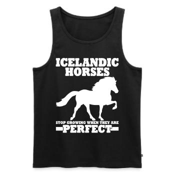 Islandpferd Tölt Islandpony Islandpferde - Männer Premium Bio Tank Top - Schwarz - Vorne - Michal (187cm)