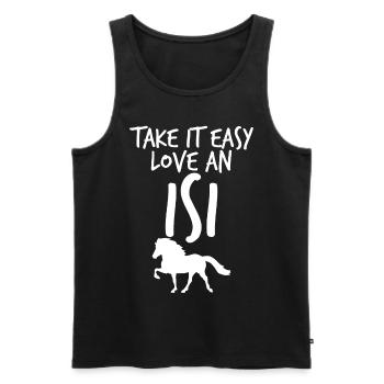 Islandpferd Islandpony Islandpferde - Männer Premium Bio Tank Top - Schwarz - Vorne - AI Model Male 178 light (178cm)