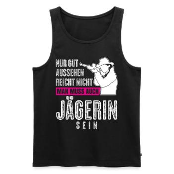 Jägerin Keiler Jagd Wildschwein Jäger - Männer Premium Bio Tank Top - Schwarz - Vorne - AI Model Male 178 light (178cm)