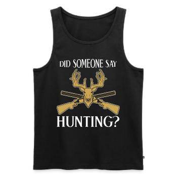 Jägerin Jäger: Did someone say hunting? - Men's Premium Organic Tank Top - black - Front - AI Model Male 178 light (178cm)
