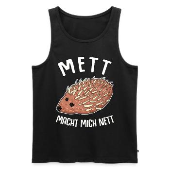 Mettigel Mettbrötchen Hack Mett - Männer Premium Bio Tank Top - Schwarz - Vorne - Michal (187cm)