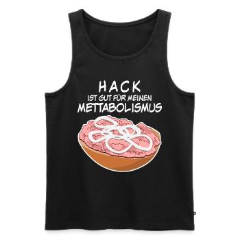 Mettbrötchen Hackfleisch Mett Mettigel - Männer Premium Bio Tank Top - Schwarz - Vorne - Michal (187cm)