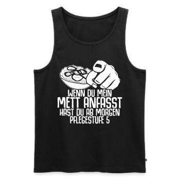 Mettbrötchen Hack Mettfleisch Mett - Männer Premium Bio Tank Top - Schwarz - Vorne - Michal (187cm)