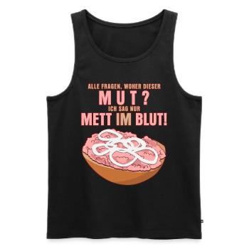 Mettbrötchen Mettfleisch Hack Mett - Männer Premium Bio Tank Top - Schwarz - Vorne - Michal (187cm)