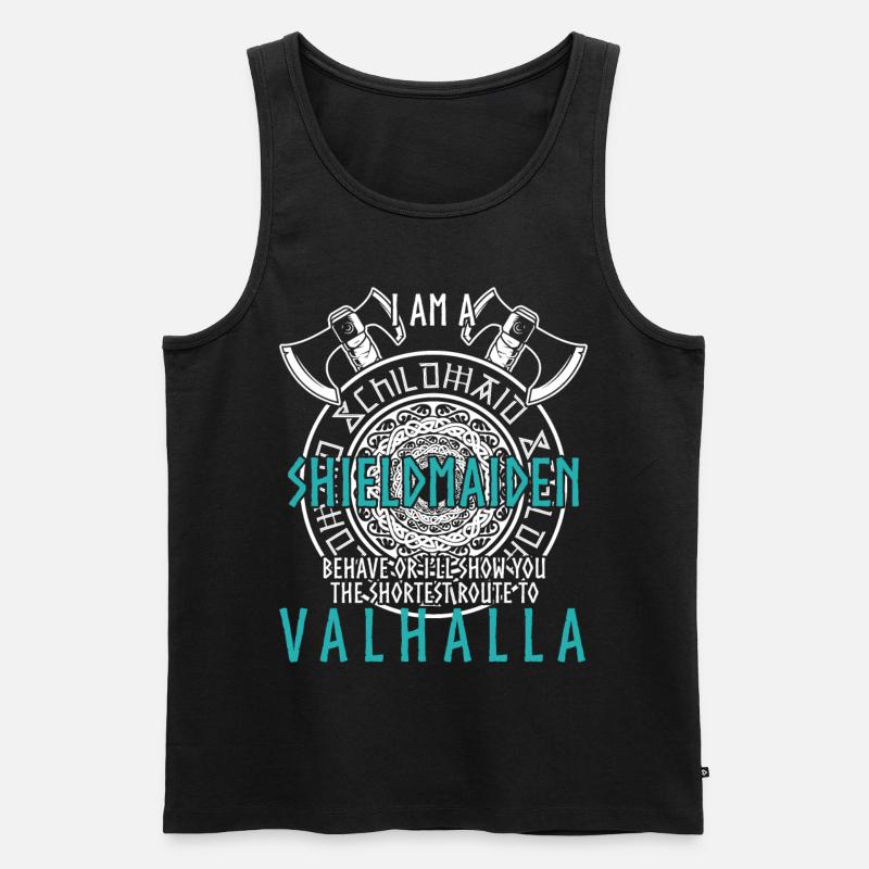 Schildmaid Viking Shield Valhalla - Männer Premium Bio Tank Top - Schwarz