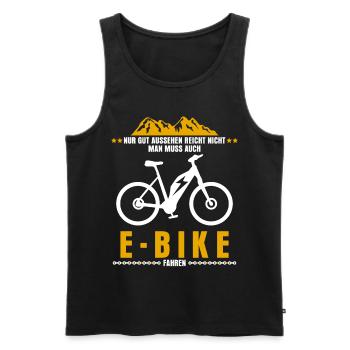 EBike E-TB elektrisches Fahrrad E-Bike - Männer Premium Bio Tank Top - Schwarz - Vorne - Michal (187cm)