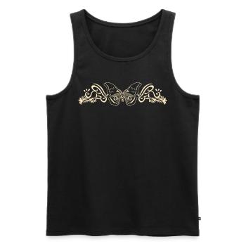 Moth Motten Occult Motte Mystical Goth - Männer Premium Bio Tank Top - Schwarz - Vorne - AI Model Male 178 light (178cm)