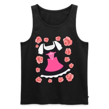 Dirndl avec fleurs Roses Costume Robe - Débardeur bio Premium Homme - noir - Devant - AI Model Male 178 light (178cm)