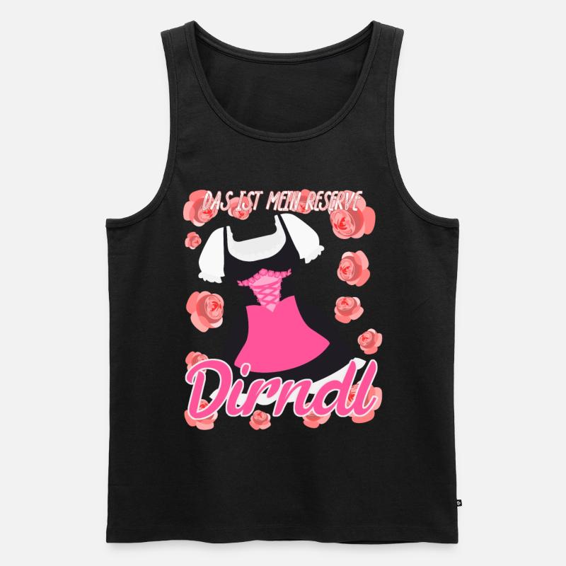 Dirndl Ersatz Trachtenkleid - Männer Premium Bio Tank Top - Schwarz