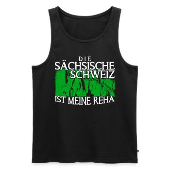 Sächsische Schweiz Urlaub Wandern - Männer Premium Bio Tank Top - Schwarz - Vorne - Michal (187cm)