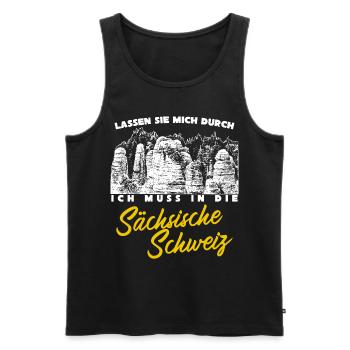 Sächsische Schweiz Elbsandsteingebirge - Männer Premium Bio Tank Top - Schwarz - Vorne - Michal (187cm)
