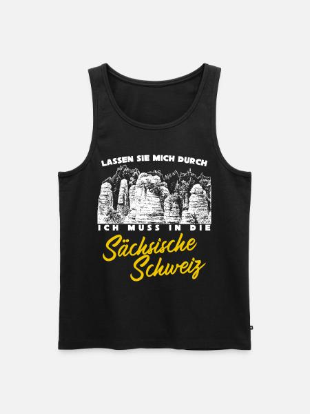 Sächsische Schweiz Elbsandsteingebirge - Männer Premium Bio Tank Top - Schwarz
