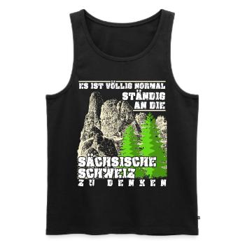 Elbsandsteingebirge Sächsische Schweiz - Männer Premium Bio Tank Top - Schwarz - Vorne - Michal (187cm)