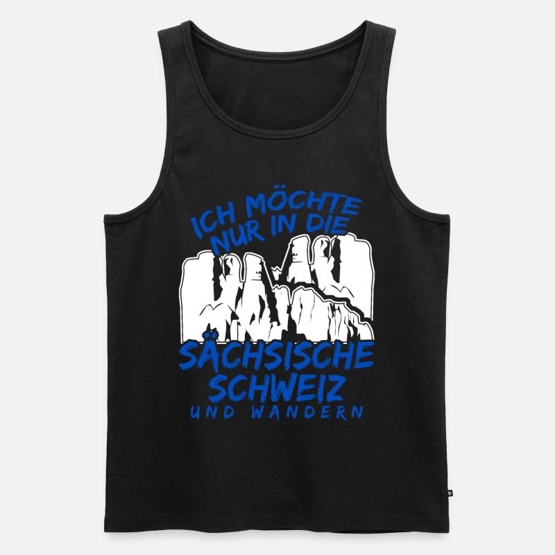 Sächsische Schweiz Wandern - Männer Premium Bio Tank Top - Schwarz