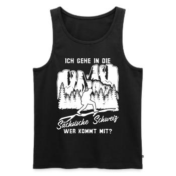 Sächsische Schweiz Wandern Wanderer - Männer Premium Bio Tank Top - Schwarz - Vorne - Michal (187cm)