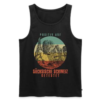 Sächsische Schweiz Klettern Wandern - Männer Premium Bio Tank Top - Schwarz - Vorne - Michal (187cm)