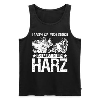 Harz Harzer Brocken - Männer Premium Bio Tank Top - Schwarz - Vorne - AI Model Male 178 light (178cm)