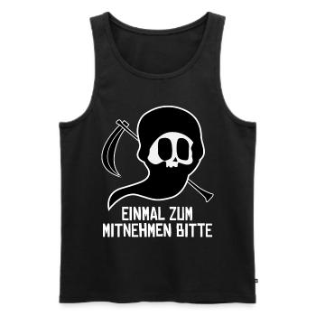 Sensenmann Witz Grim Reaper - Männer Premium Bio Tank Top - Schwarz - Vorne - AI Model Male 178 light (178cm)