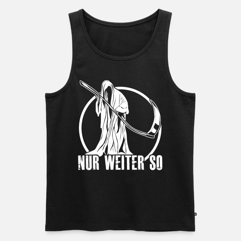 Sensenmann Menschenhasser Grim Reaper - Männer Premium Bio Tank Top - Schwarz