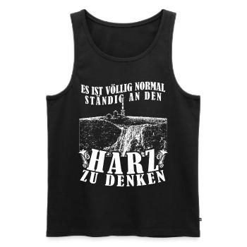Harz Harzer Wandern Brocken - Männer Premium Bio Tank Top - Schwarz - Vorne - Michal (187cm)