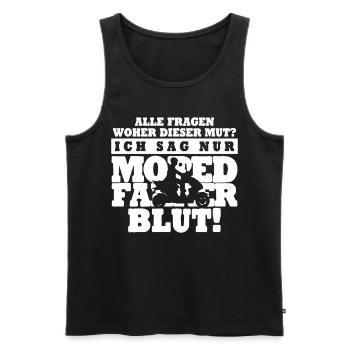 Mofa Mofafahrer Motoroller Moped Mopet - Männer Premium Bio Tank Top - Schwarz - Vorne - Michal (187cm)