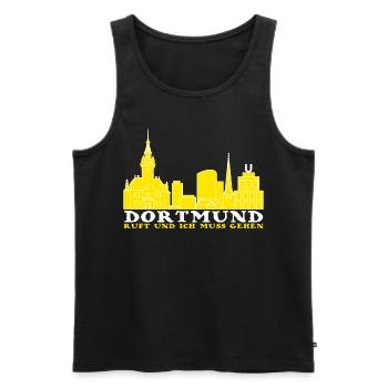 Dortmunder ruft Stadt Dortmund - Männer Premium Bio Tank Top - Schwarz - Vorne - Michal (187cm)