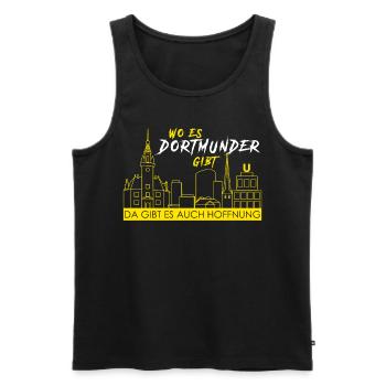 Dortmunder Hoffnung Stadt Dortmund - Männer Premium Bio Tank Top - Schwarz - Vorne - Michal (187cm)