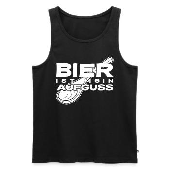 Sauna Bier Saunist Saunisten Saunieren - Männer Premium Bio Tank Top - Schwarz - Vorne - AI Model Male 178 light (178cm)