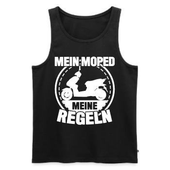 Moped Mofa Motoroller Mopedfahrer Mopet - Männer Premium Bio Tank Top - Schwarz - Vorne - Michal (187cm)
