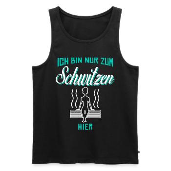 Sauna Schwitzen Saunist Saunieren - Männer Premium Bio Tank Top - Schwarz - Vorne - AI Model Male 178 light (178cm)