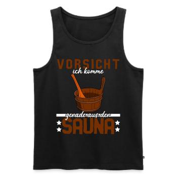 Sauna Saunist Saunieren - Männer Premium Bio Tank Top - Schwarz - Vorne - AI Model Male 178 light (178cm)