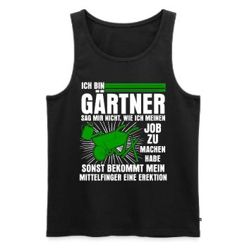 Galabauer Gartenbau Galabau Gärtner - Männer Premium Bio Tank Top - Schwarz - Vorne - Michal (187cm)