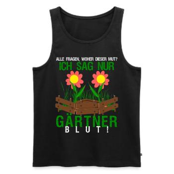 Gärtner Galabau Gartenbau Galabauer - Männer Premium Bio Tank Top - Schwarz - Vorne - Michal (187cm)