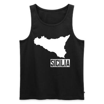 Sizilien Sicilia - Männer Premium Bio Tank Top - Schwarz - Vorne - AI Model Male 178 light (178cm)