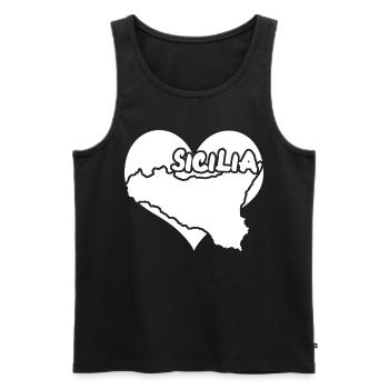 Sizilien Italien Herz Sicilia - Männer Premium Bio Tank Top - Schwarz - Vorne - AI Model Male 178 light (178cm)