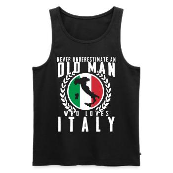 Italie Homme Corse Sicile Sardaigne - Débardeur bio Premium Homme - noir - Devant - AI Model Male 178 light (178cm)