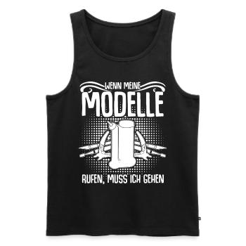 Modellbau Kleber Modellbauer - Männer Premium Bio Tank Top - Schwarz - Vorne - AI Model Male 178 light (178cm)