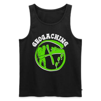 Geocacher Schnitzeljagd Cache Geocache - Männer Premium Bio Tank Top - Schwarz - Vorne - AI Model Male 178 light (178cm)