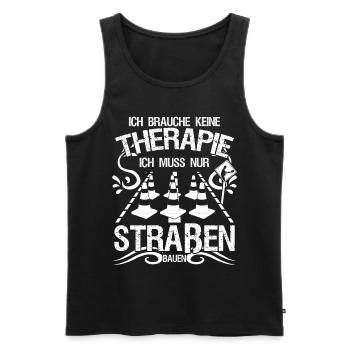 Straßenwärter Therapie Straßenbau - Männer Premium Bio Tank Top - Schwarz - Vorne - Michal (187cm)