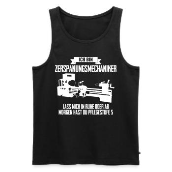 Zerspanungsmechaniker Zerspaner Dreher - Männer Premium Bio Tank Top - Schwarz - Vorne - Michal (187cm)