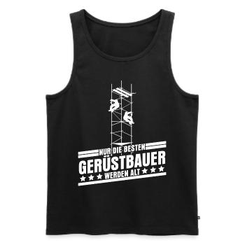 Gerüstbau Gerüst Witz Spruch Gerüstbauer - Männer Premium Bio Tank Top - Schwarz - Vorne - Michal (187cm)