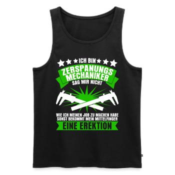 Zerspaner Witz Zerspanungsmechaniker - Männer Premium Bio Tank Top - Schwarz - Vorne - Michal (187cm)